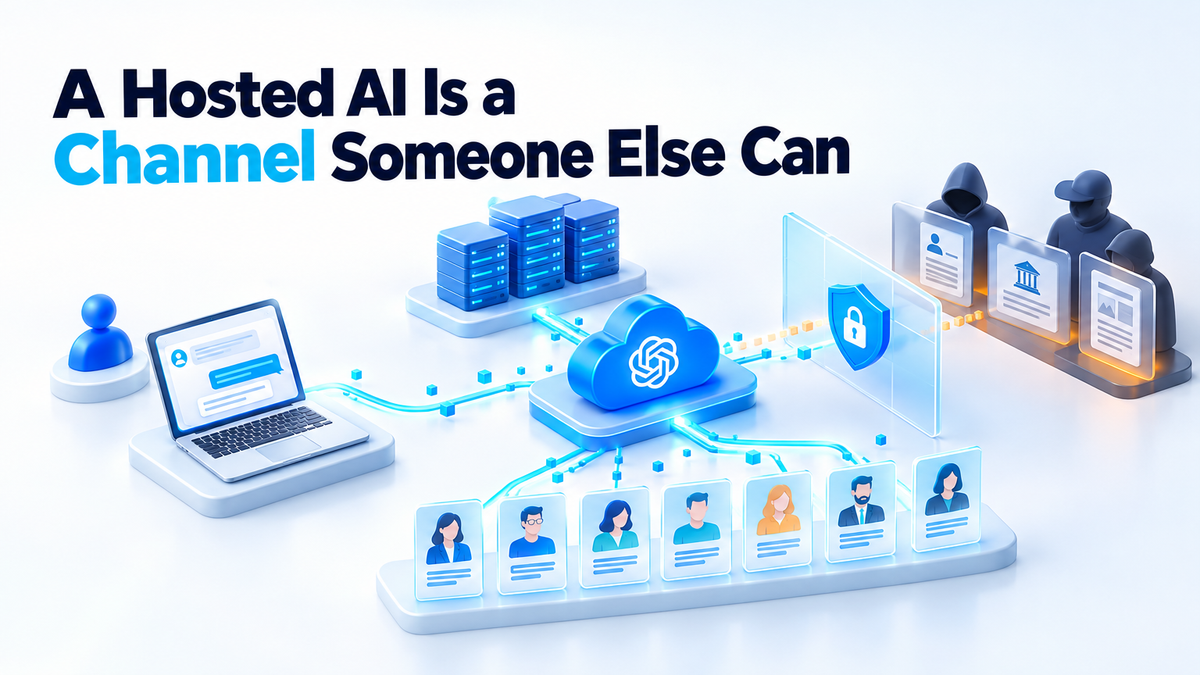 A Hosted AI Is a Channel Someone Else Can Read and Switch Off