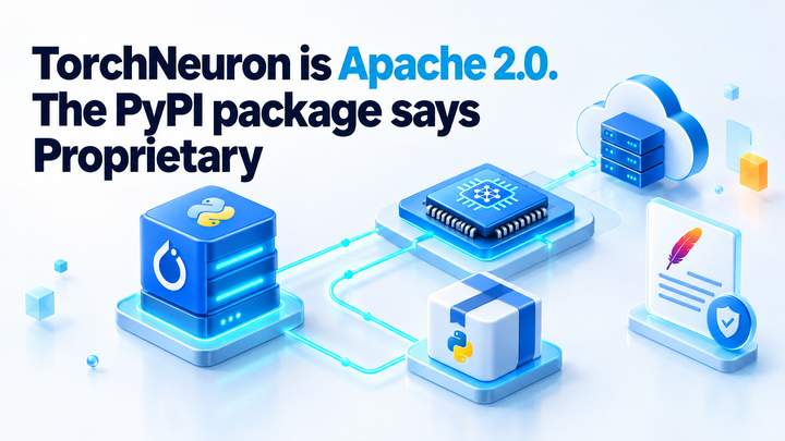 TorchNeuron is Apache 2.0. The PyPI package says Proprietary